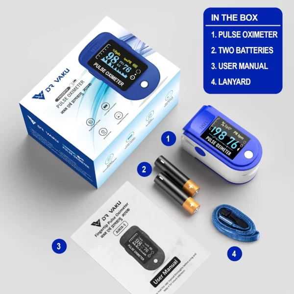 DR VAKU® Swadesi Pulse Oximeter Fingertip,  Blood Oxygen Meter Finger Oximeter Finger with Pulse
